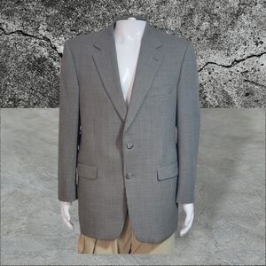 Burberry London Blazer  42 Reg. Mens 100% Wool Black  Gray 2 Button READ
